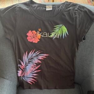 Kauai Black Short Sleeve Tee colorful and clean size large but medium fit too